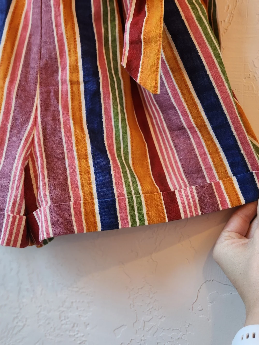 FARM Rio Reyes Linen Striped Romper - Picture 6 of 9